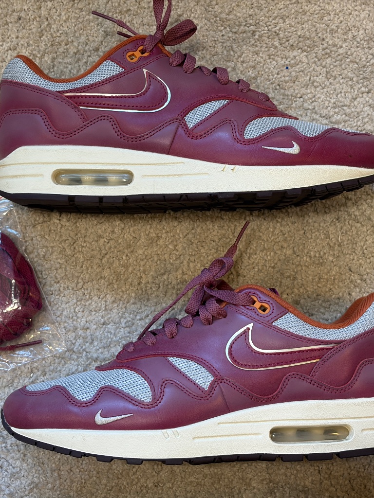 Nike Air Max 1 Patta Maroon Excellent 10.5